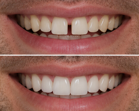 Gap closure, 2 teeth